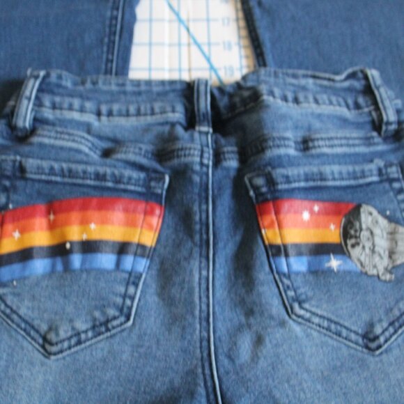 Star Wars Her Universe Han Solo Millenium Falcon Flare Retro Jeans, Jr. 5 - Picture 7 of 11